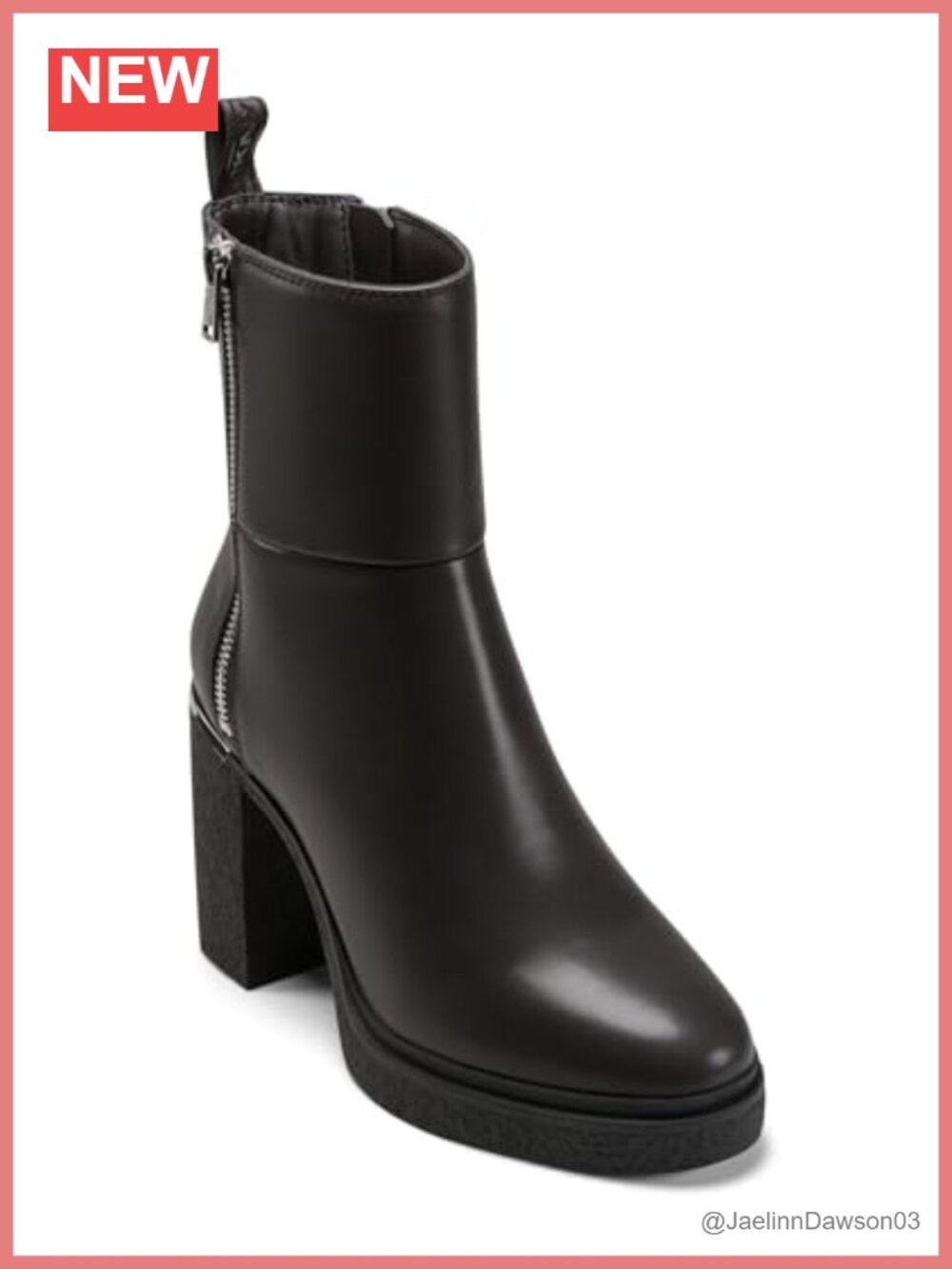 DKNY Talley Platform Heeled Bootie Ankle Boots Side Zipper Leather